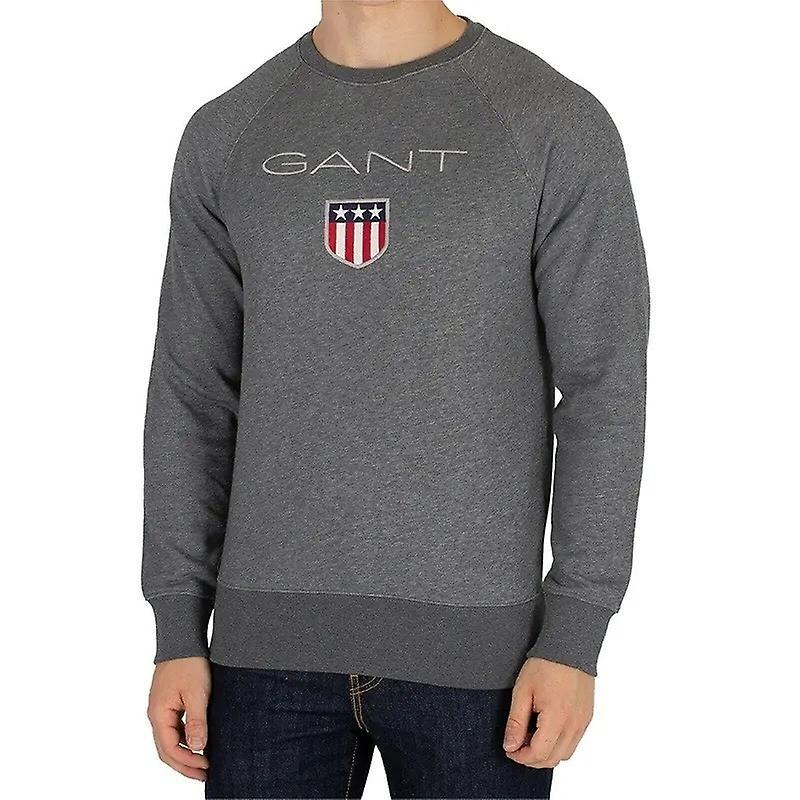 Gant Shield Logo Mens Sweatshirt Crew Neck Pullover Jumper grey 2XL