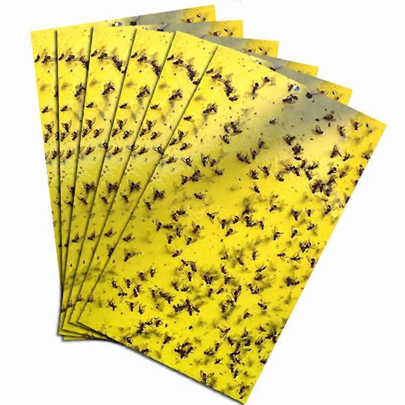 Elrachen 50 Insect Traps Double Sided Sticky Paper Yellow Sticky Papers for White Fly Leaf Aphids