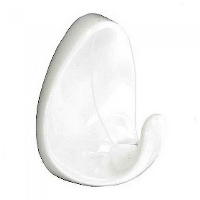 Securit Oval Self-Adhesive Hooks (Pack of 4) White 8.5 x 14.5cm