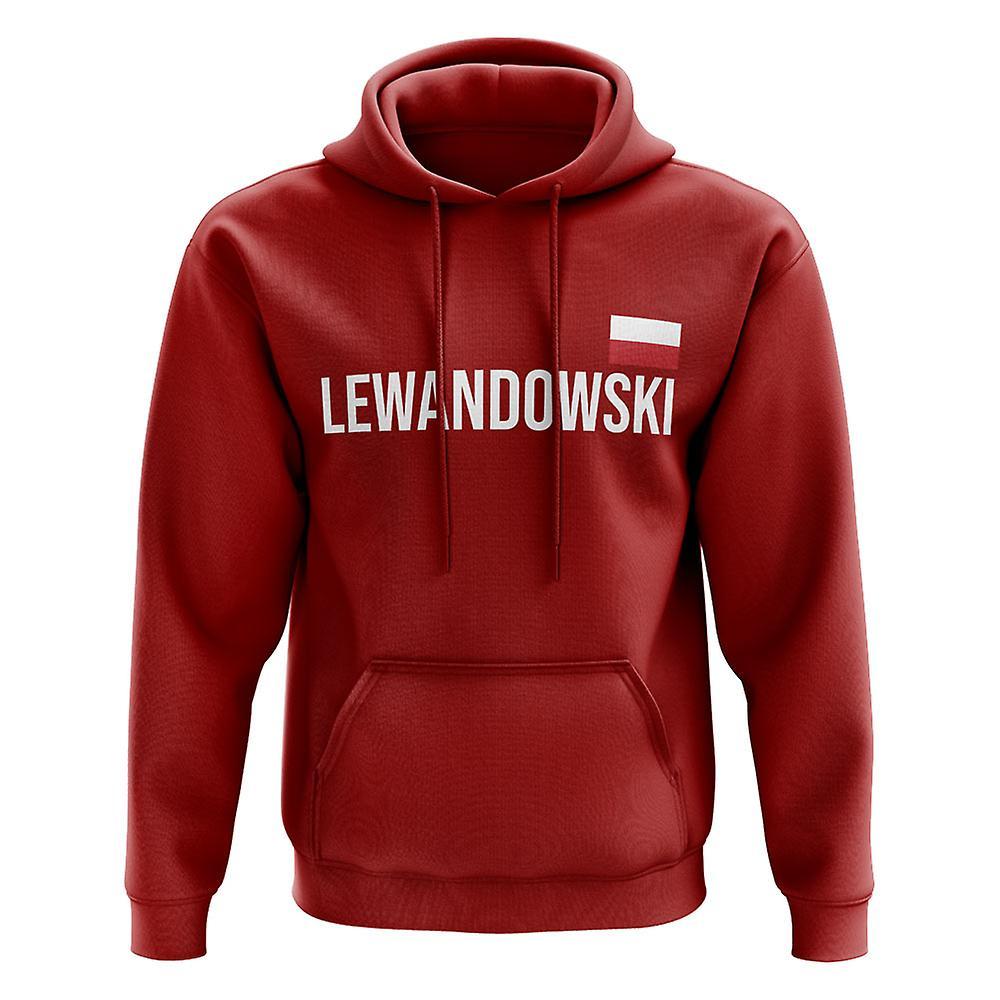 UKSoccerShop Robert Lewandowski Poland name hoody (red) Medium (38-40 inch)