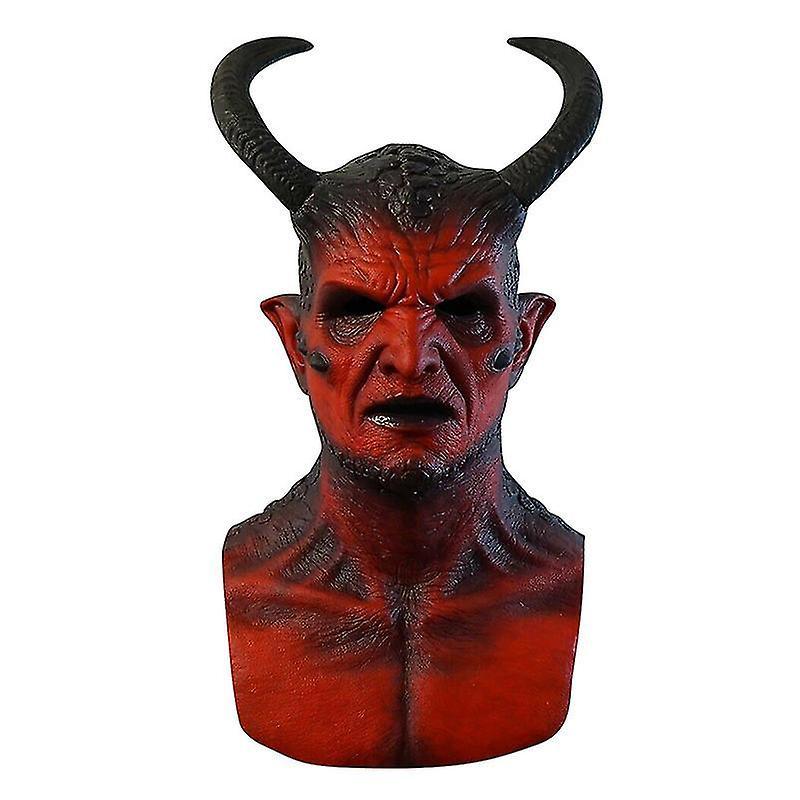 Cryin Belial The Demon Mask With Horns Devil Latex Cosplay Costume Props For Halloween