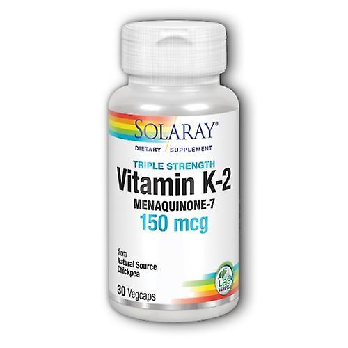 Solaray Vitamin K-2 Menaquinone-7, 150 mcg, 30 Caps (Pack Of 1)