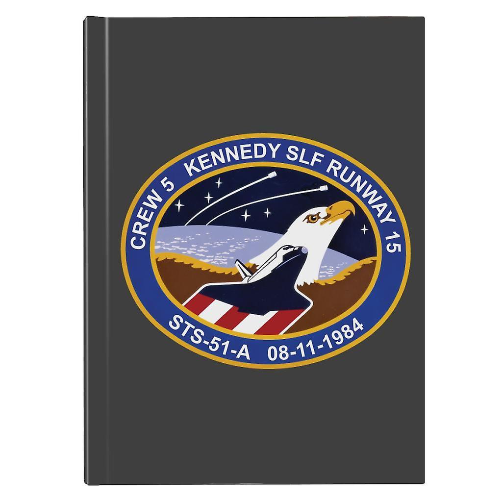 NASA STS 51 A Discovery Mission Badge Hardback Journal Charcoal 13 x 18.5 cm