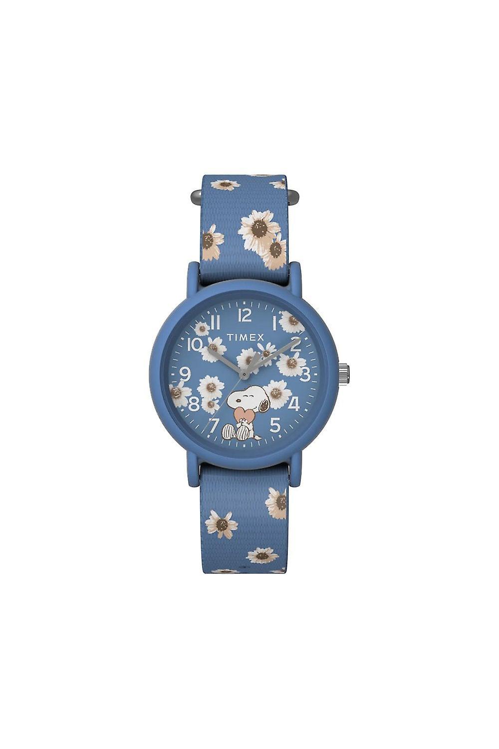 Adults Timex X Peanuts Floral 34mm Fabric Strap Watch TW2W33500