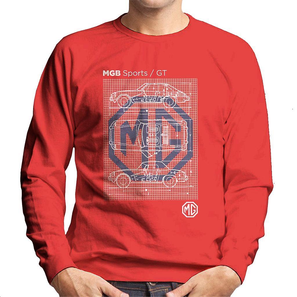 MG B Sports GT British Motor Heritage Men's Sweatshirt Red Small