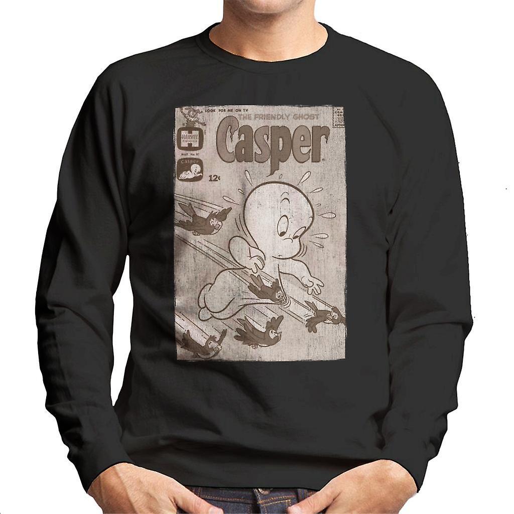 Casper The Friendly Ghost Birds Flying Men's Sweatshirt Black XX-Large