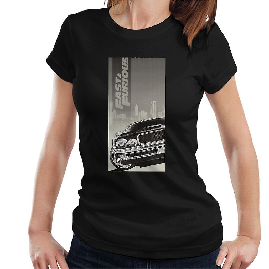 Fast & Furious Fast and Furious Dodge Charger City Backdrop Women's T-Shirt Black Medium