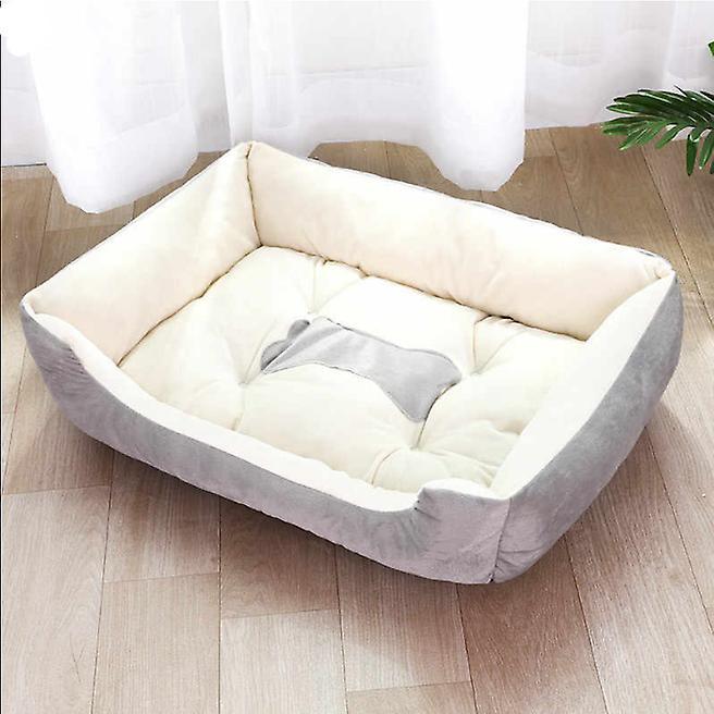 Slowmoose Bone Printed, Warm And Comfortable Bed For Dogs Gray XXS 45x31x15cm