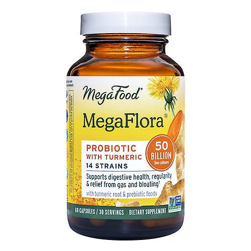 MegaFood MegaFlora Probiotic with Turmeric, 60 Caps (Pack of 1)