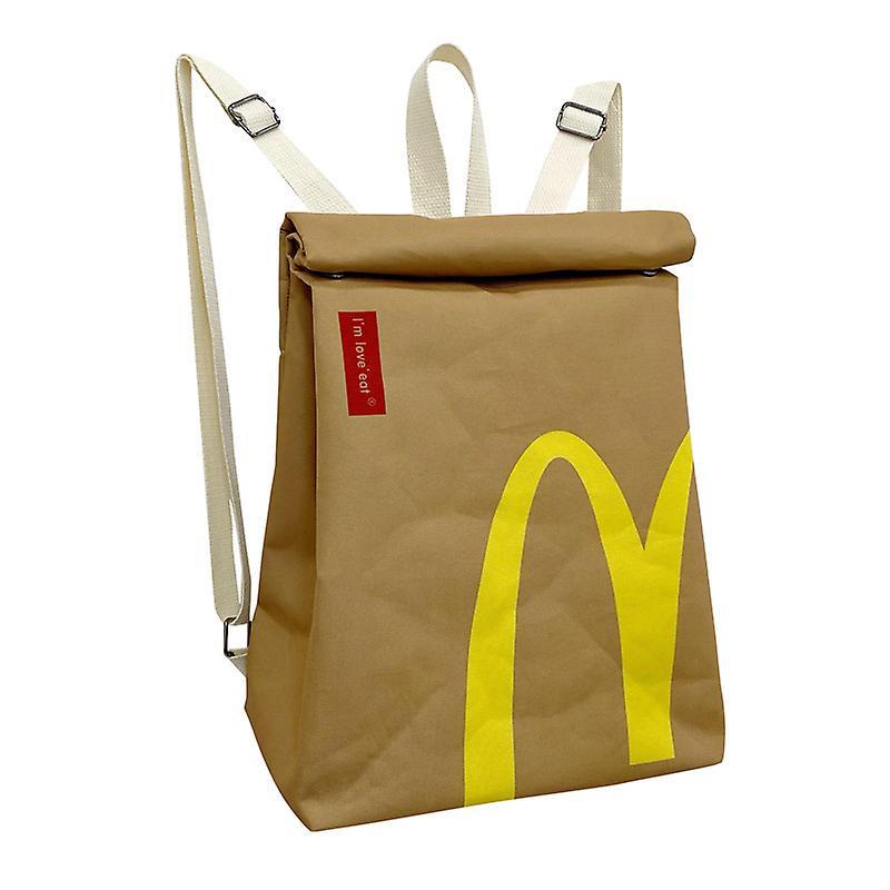 Sfygv Personalized Mcdonald's Paper Bag, Same Style Crossbody Bag, Large Capacity Primary School Bag, Unisex Outdoor Leisure Backpack Shoulders