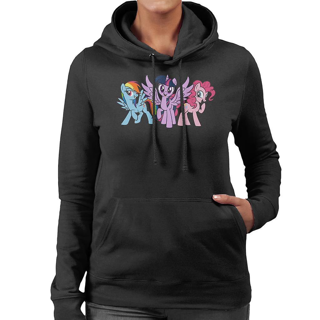 My Little Pony Trio Smiling Women's Hooded Sweatshirt Black Medium