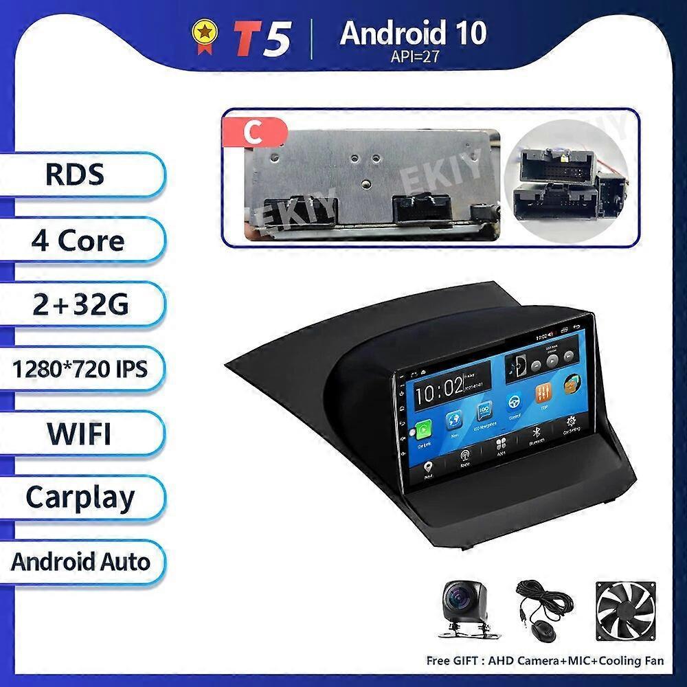 Redkid T8 8G 256 For Ford Fiesta 2009 - 2017 Car Radio Multimedia Video Player Navigation GPS Android Auto Carplay BT No 2 Din DVD T5 2G 32G Type C