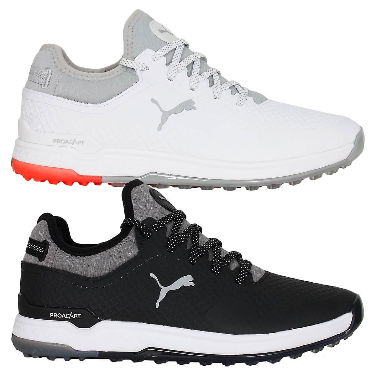 (UK 9, Black/Silver/Quiet Shade) Puma Golf Mens PROADAPT ALPHACAT Spikeless Waterproof Golf Shoes