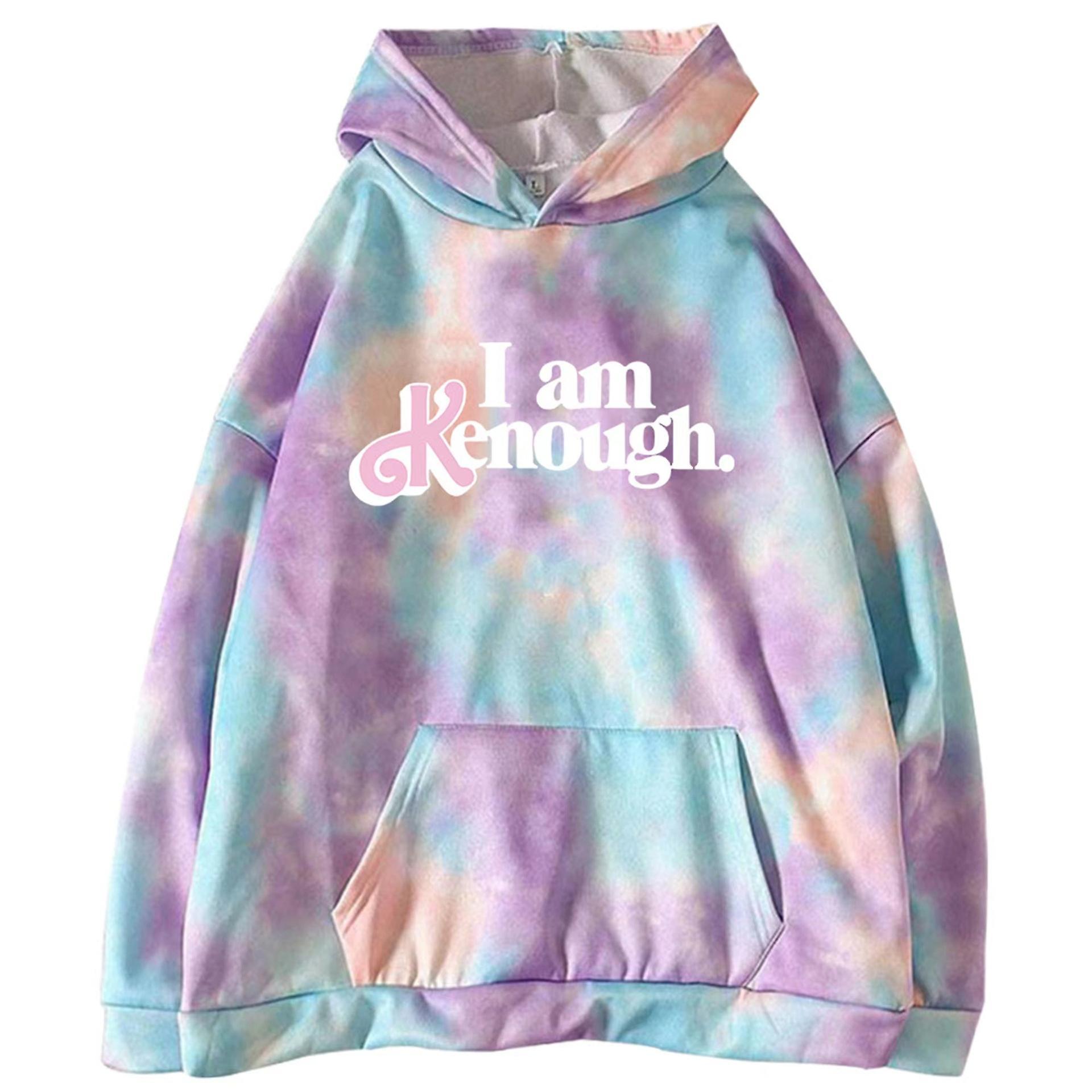 Bebetter I Am Enough Ken Movie 2023 Tie Dye Merch Hoodie Sweatshirts Unisex Hoodies Sweatshirt Casual Clothes Long Sleeve Jacket Pullover Xmas Gift...