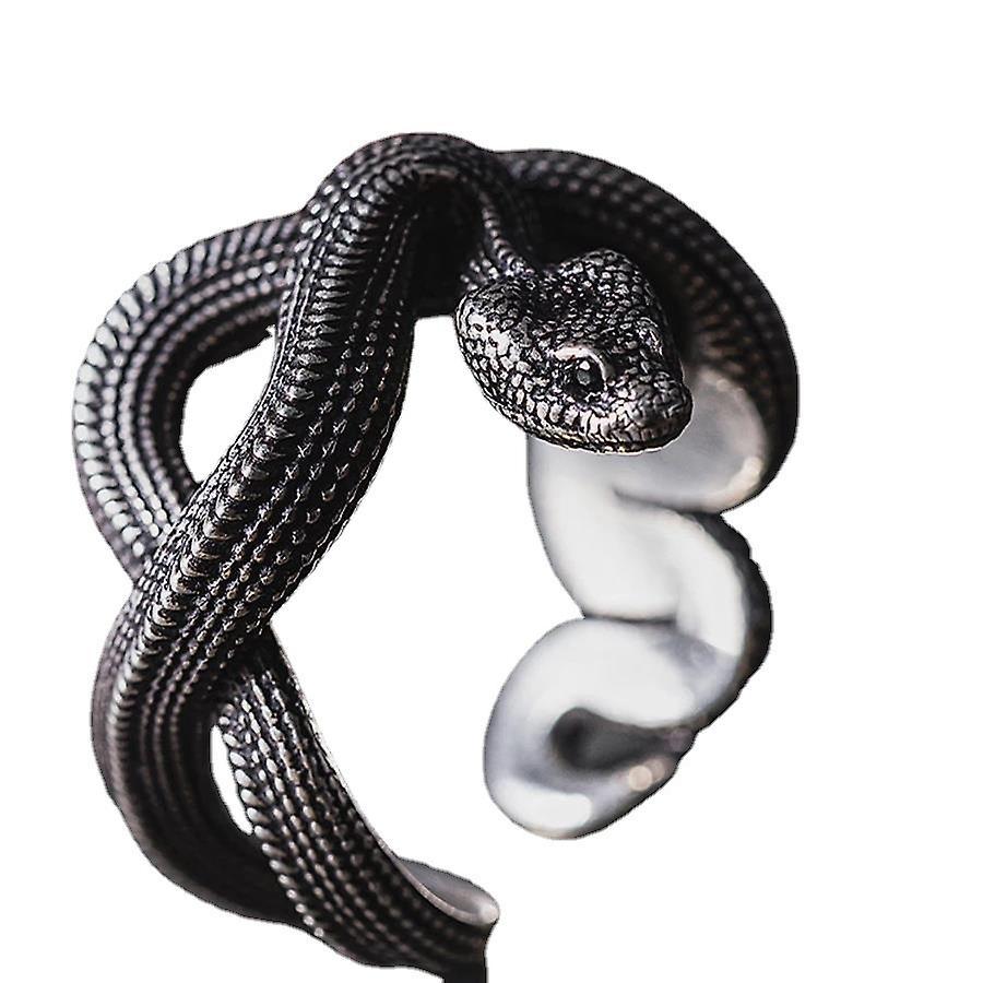 Pigeon Snake ring twelve zodiac snake handmade men's ring jewelry black snake entwined ring