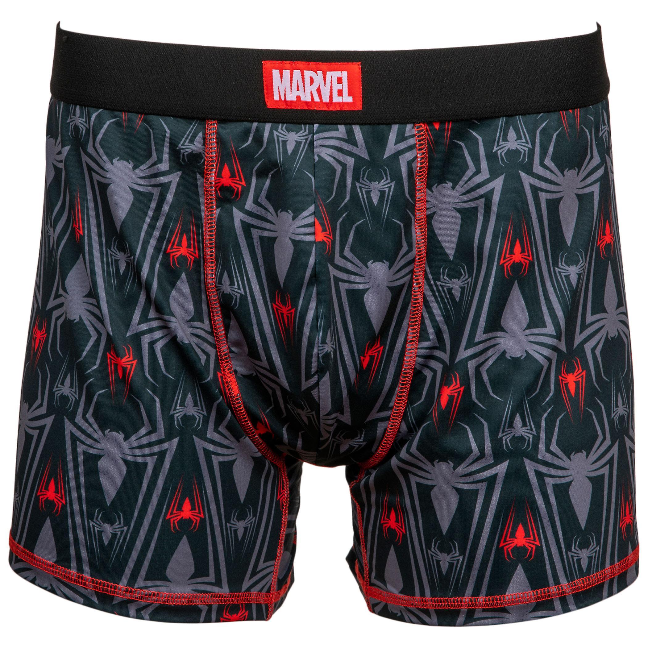 Marvel Spider-Man Symbols Men's Underwear Boxer Briefs Black XLarge (40-42)