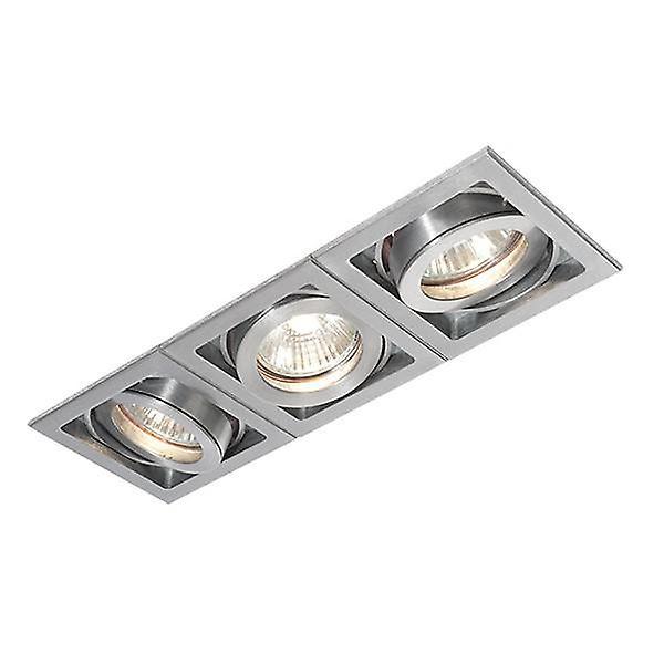 Saxby Lighting Xeno 3 Light Recessed Downlight Aluminium, GU10