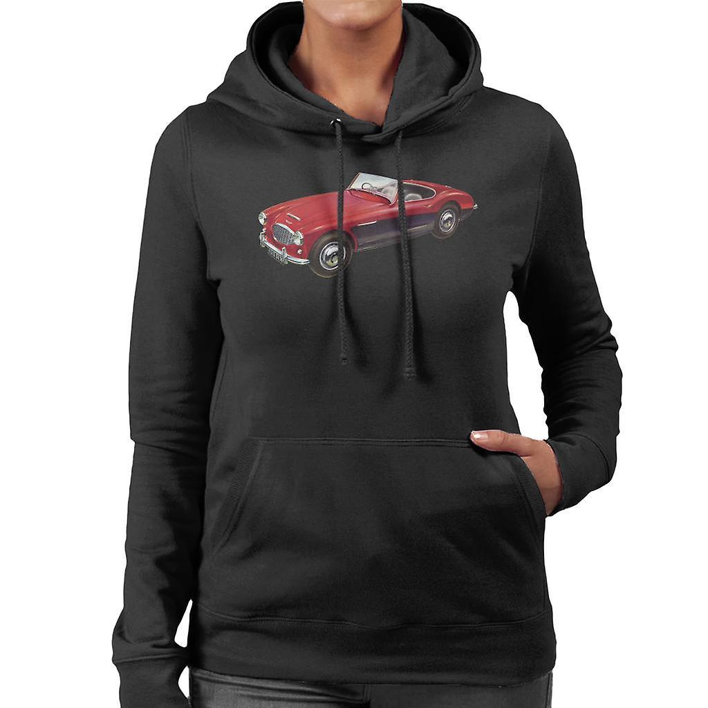 Austin Healey 3000 Mark II Red British Motor Heritage Women's Hooded Sweatshirt Black Medium