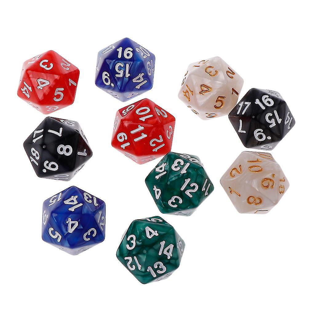 20 Sided Dice D20 Polyhedral Set for RPG Table Games - 10pcs