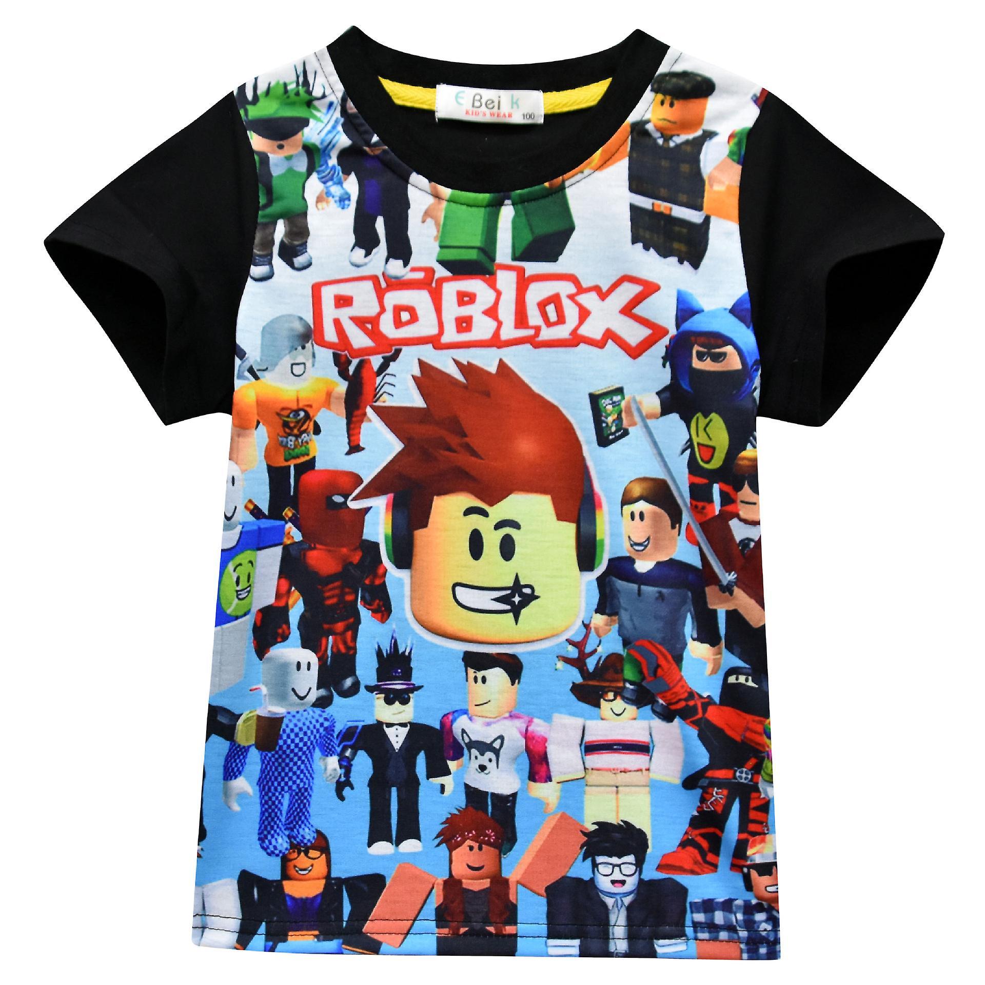 Shznv Roblox Cartoon Game Children's Clothing Short-sleeved Children's T-shirt Big Boy Boy T-shirt Top 3209 160cm