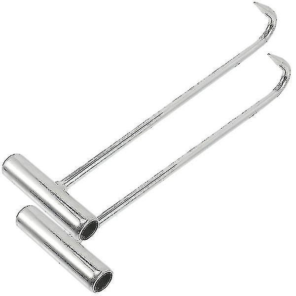 2pcs Manhole Cover Hooks Manhole Lifting Tools Pull Hook Manhole Cover Drain Grate Lifters - Snngv