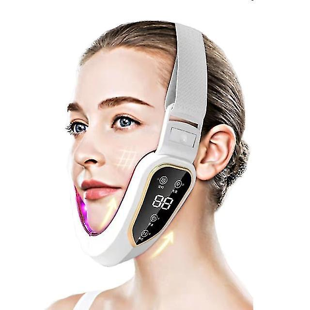 Aespa Face Lift Device Led Photon Therapy Facial Slimming Vibration Massager Double Chin V-shaped Cheek Lift Face White