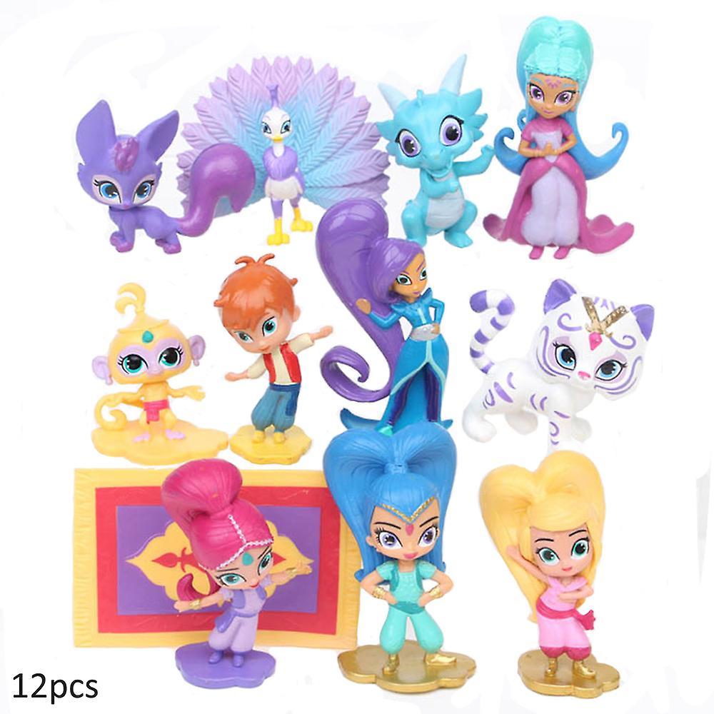 Mylight 12PCS/Set Shimmer And Shine Shimmer Shine Leah Zac Kaz Tala Nahal Figures Toys