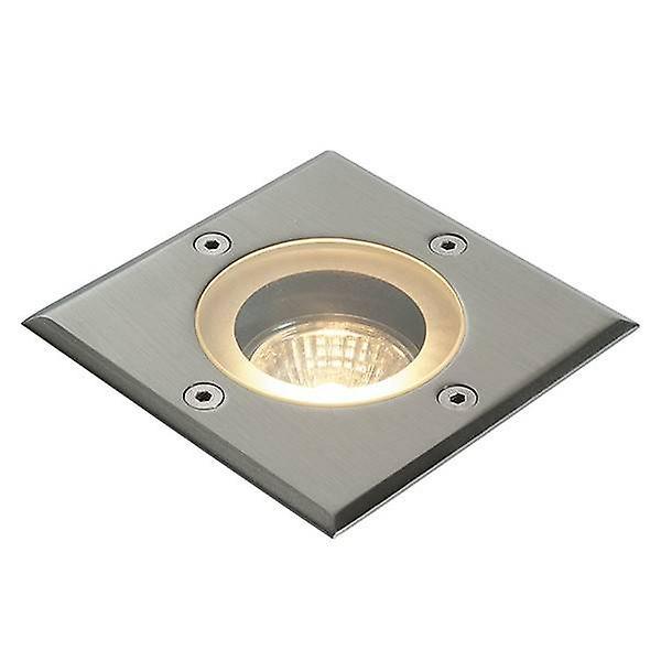 Saxby Lighting Pillar 1 Light Outdoor Recessed Light Marine Grade Brushed Stainless Steel, Glass IP65, GU10