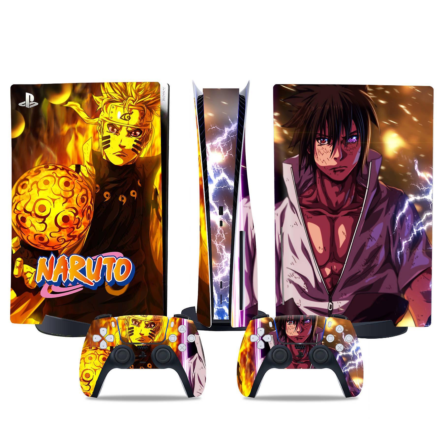 Ubiuo PS5 optical drive version sticker, cool PS5 skin, controller handle,for PS5 console and controller,NARUTO