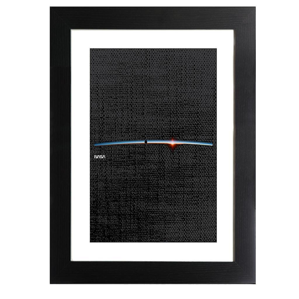 NASA Satellite Horizon Shot Framed Print Black 39 x 52 cm