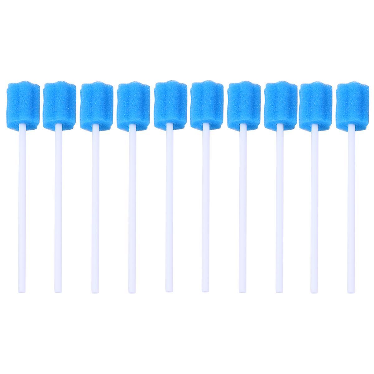 Tinksky 100 Pcs Baby Oxiclean Dental Care Kit Dental Swabs Oral Swabs Elderly Sponge Applicator Disposable Oral Swabs Blue