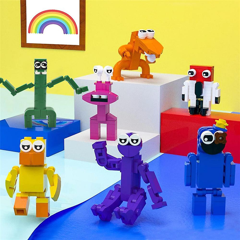 Manchalk 7Pcs/set Roblox Rainbow Friends Minifigure Fun Assembled Mini Building Block Action Figures Toy Kids Gift