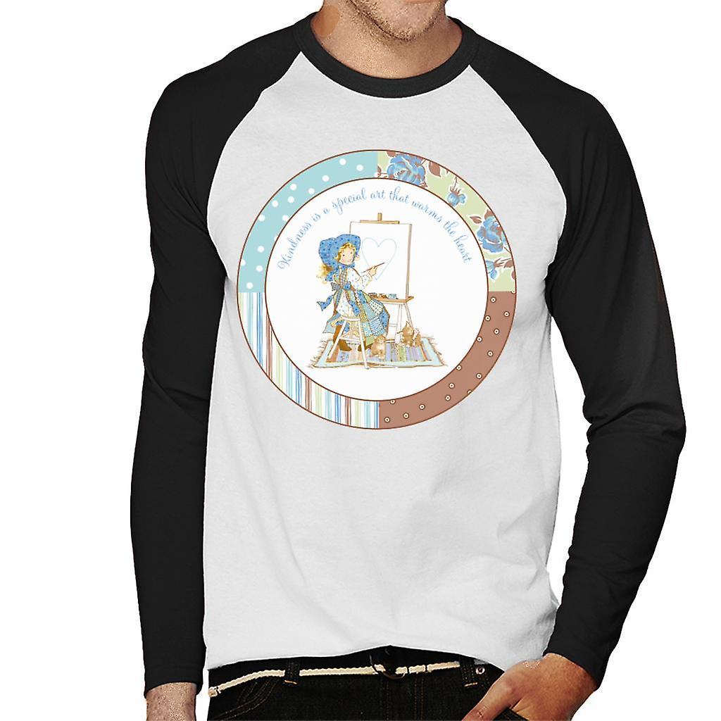 Holly Hobbie Kindness Is A Special Art Men's Baseball Long Sleeved T-Shirt White/Black X-Large