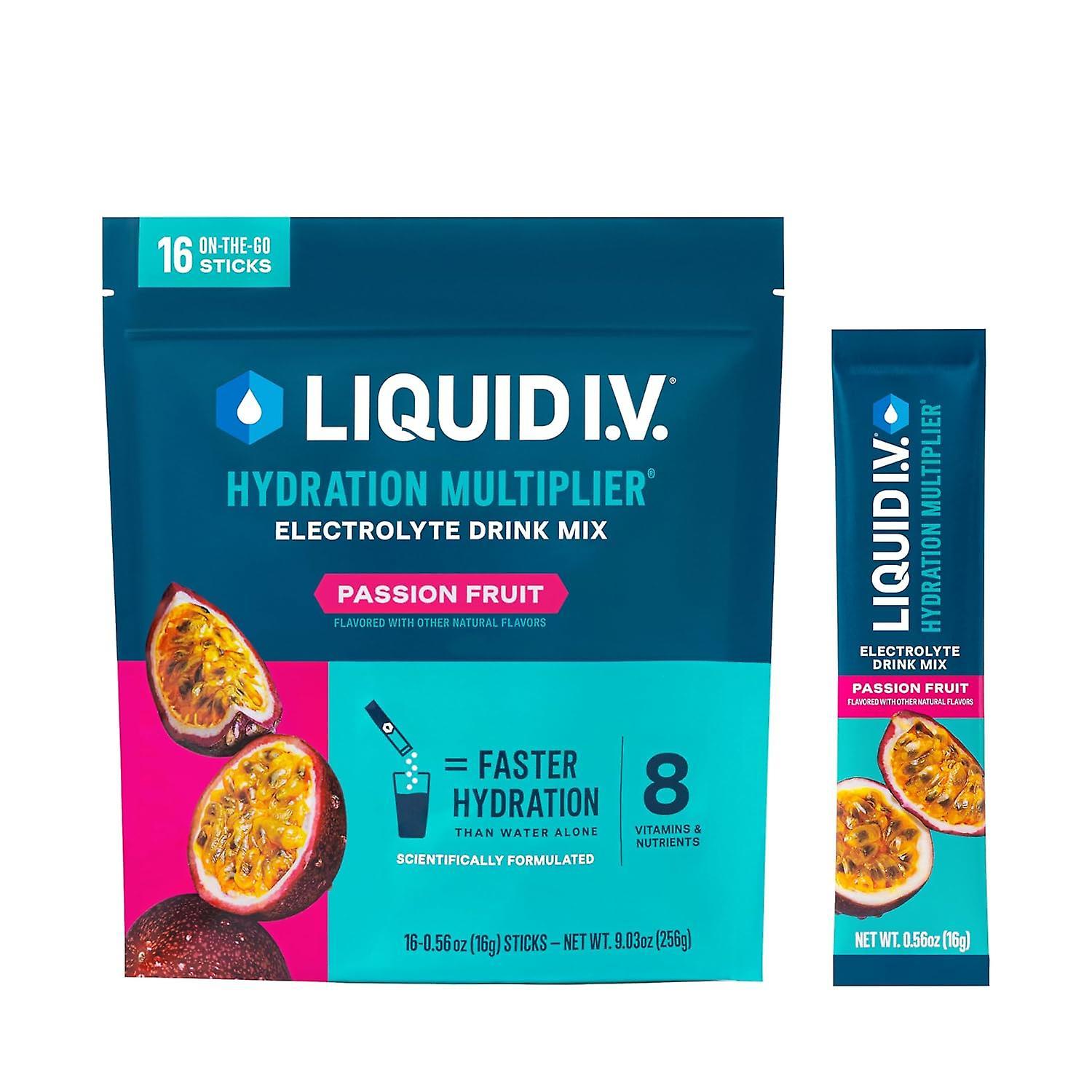 Liquid i.v. passion fruit 16 sticks hydration multiplier