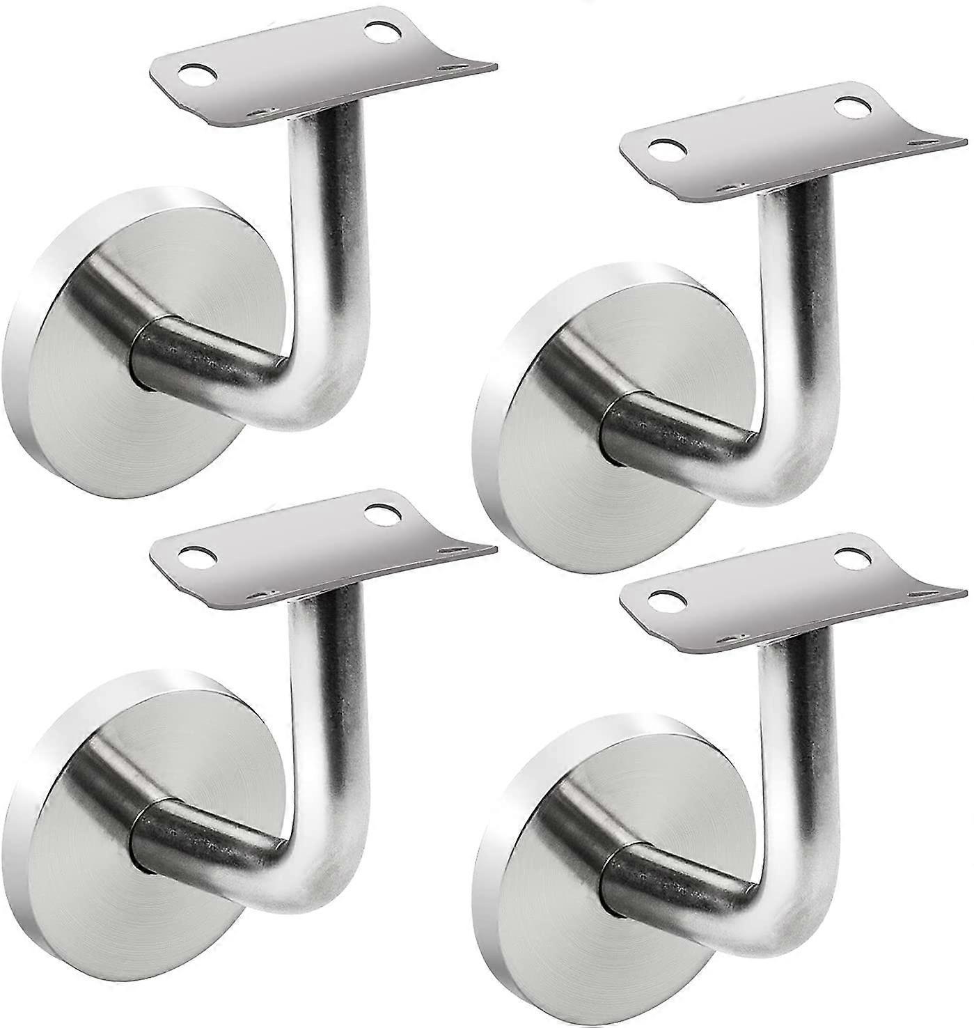 Yuzee 4 Pieces Handrail Brackets, Stainless Steel Stair Railing Bracket for Stair Railing - 60 x 60 mm, Silver