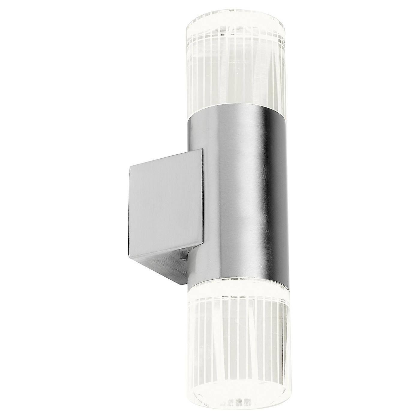 Endon Lighting Grant 2 Light Outdoor Wall Light Polished Stainless Steel with Crystal IP44