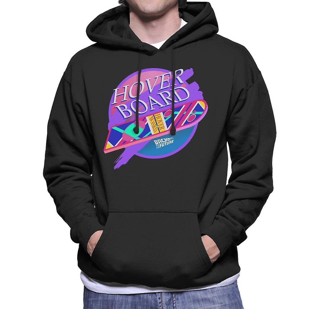 Back to the Future Marty Mcflys Vaporwave Hoverboard Men's Hooded Sweatshirt Black Large