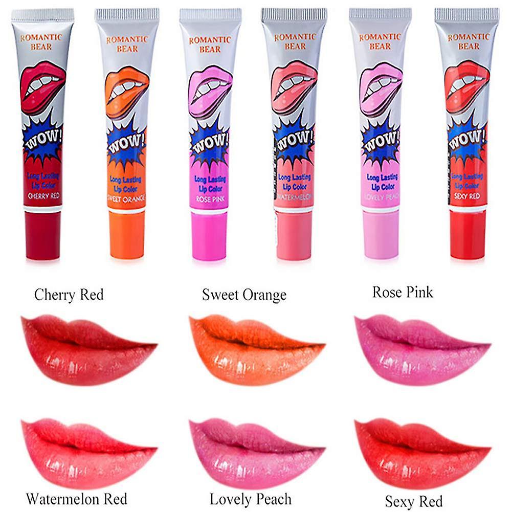 Frusde 6 Colours Peel Off Lipstick Tattoo Lipstick Matte Lip Gloss Long Lasting Lip Stain For Womens Girls