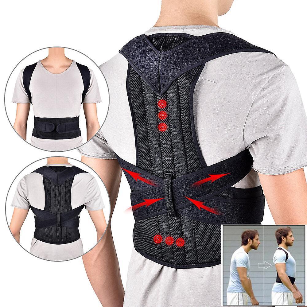 Ebox Adjustable back support belt back posture corrector shoulder lumbar spine support back protector M