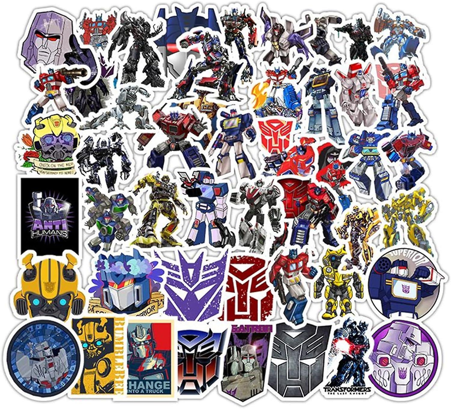 Heyone 50 Pcs Transformers Waterproof Stickers For Water Bottle Cup Laptop Bike Skateboard Luggage Box Vinyl Graffiti Patches Brwj