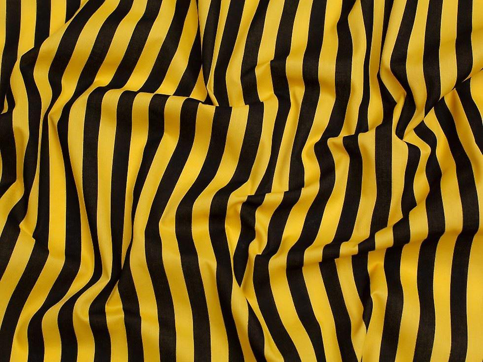 Minerva Core Range Printed Polycotton Fabric Yellow & Black