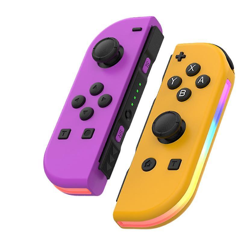 Zhongyun Controllers For Nintendo Switch, Replacement For Switch Controller With Rgb Led, Adjustable Turbo & Vibration, Purple/orange