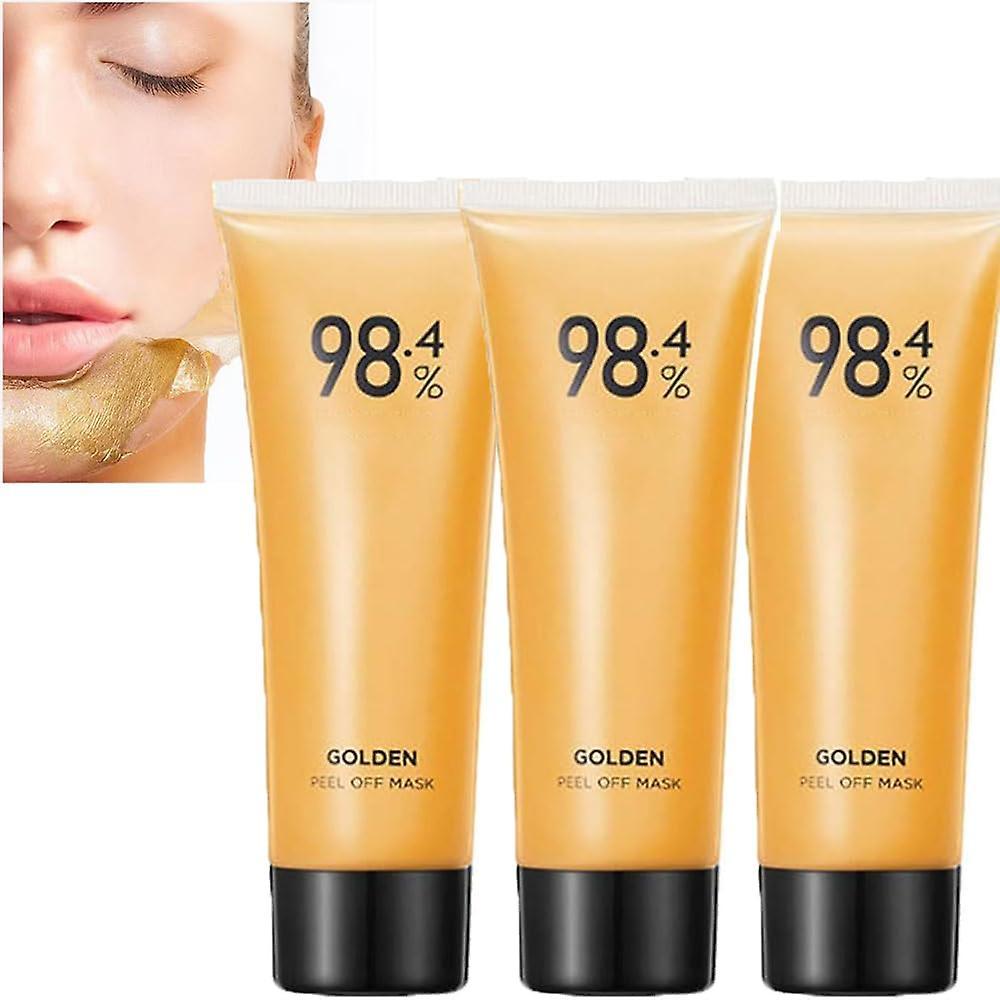 Lelinker Peel-off Anti-wrinkle Whiten Mask,98.4% Golden Peel Off Mask,24k Golden Peel Off Mask Blackhead Remover Mask, Anti-aging Gold Face Mask Fo...