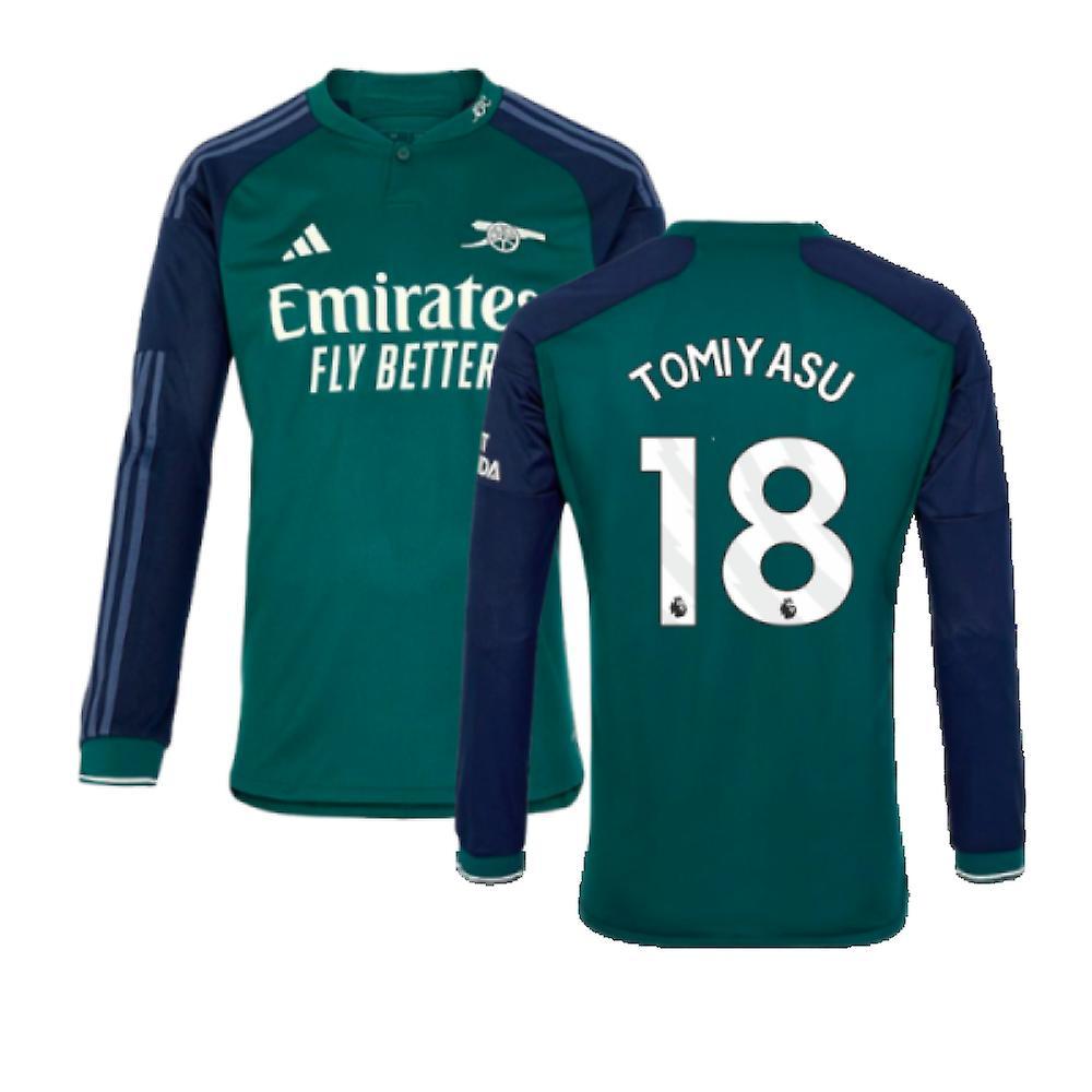 Adidas 2023-2024 Arsenal Long Sleeve Third Shirt (Tomiyasu 18) Green Medium 38-40 inch Chest