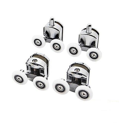 Slowmoose Shower Door Rollers - Zinc Alloy Double Wheel, Sliding Bearing Runners 23mm / 2pcs-upper 2pcs-down