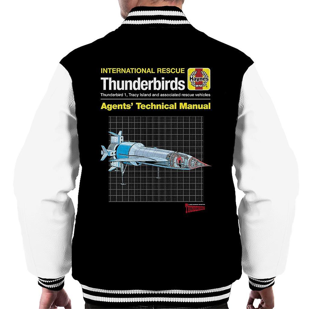 Thunderbirds Agents Technical Manual Thunderbird 1 Men's Varsity Jacket Black/White XX-Large