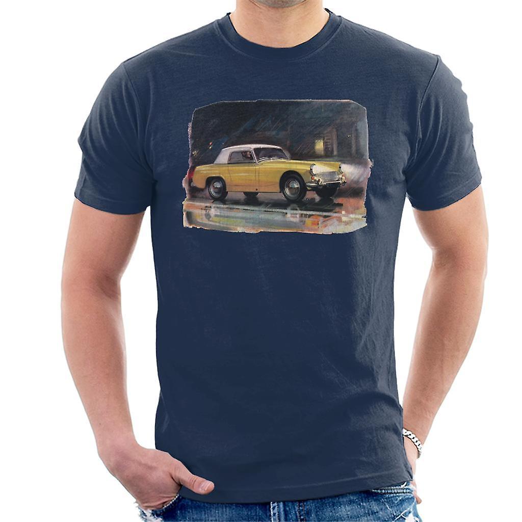 Austin Healey Yellow British Motor Heritage Men's T-Shirt Navy Blue Small