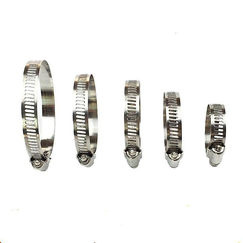 Slowmoose Stainless Steel Pipe Clamps - Genuine Jubilee Hose Clips Fuel Worm Drive 5pcs 35-51mm