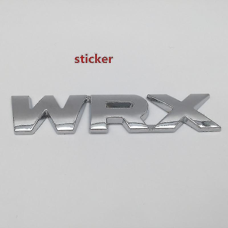 POTATO 1pcs 3d Metal Wrx Car Front Grille Emblem Side Fender Rear Trunk Sticker Grill Badge Styling Auto Ac Silver Sticker