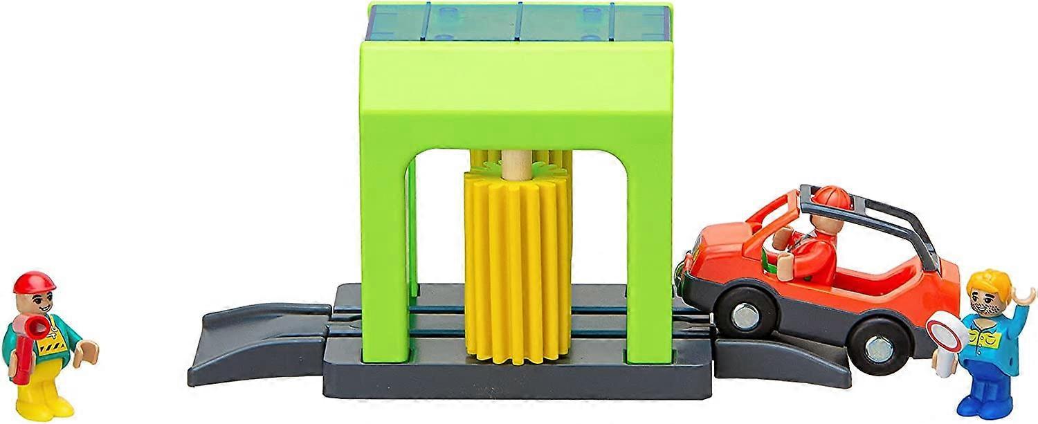 Ubiuo Simulation car wash Compatible Wooden Train Track Railway Set Toys for Kids (car wash) -